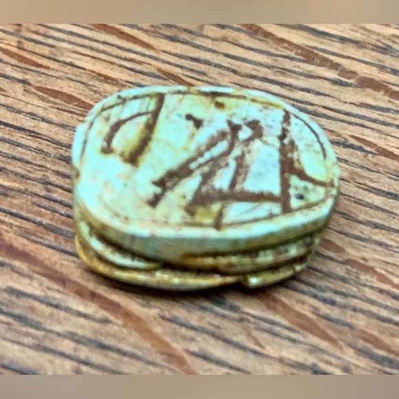 Vintage Hand Carved Egyptian Scarab Beetle Jewelry Bead - Picture 9 of 15